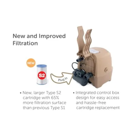 Intex PureSpa Bubble Massage Inflatable Hot Tub Set, 6 Person, Tan