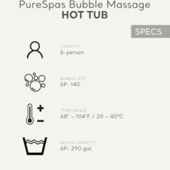 Intex PureSpa Bubble Massage Inflatable Hot Tub Set, 6 Person, Tan