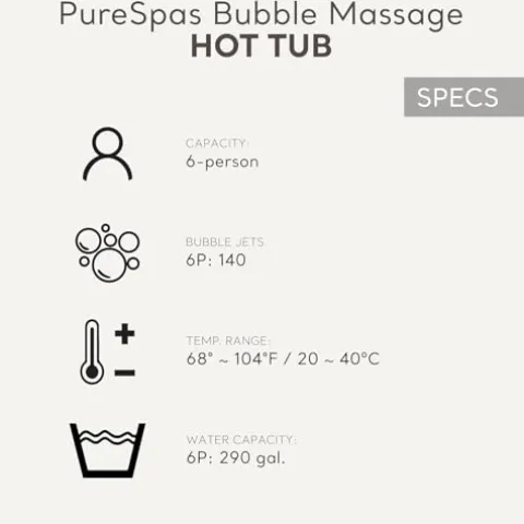 Intex PureSpa Bubble Massage Inflatable Hot Tub Set, 6 Person, Tan