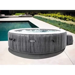 Intex PureSpa Greywood Deluxe 85″ x 25″ Inflatable 6 Person Hot Tub Greywood