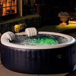 Intex PureSpa Plus 6 Person Inflatable Outdoor Hot Tub Spa Cobalt Blue