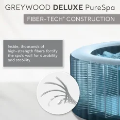 Intex PureSpa Plus 6 Person Inflatable Outdoor Hot Tub Spa Greywood