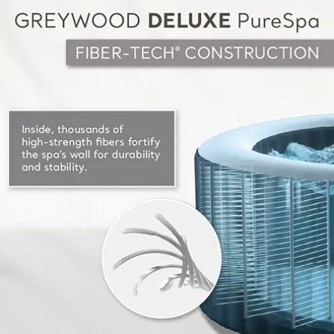 Intex PureSpa Plus 6 Person Inflatable Outdoor Hot Tub Spa Greywood