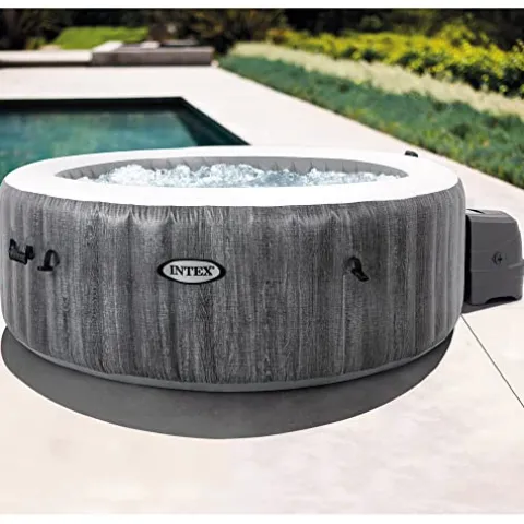 Intex PureSpa Plus 6 Person Inflatable Outdoor Hot Tub Spa Greywood