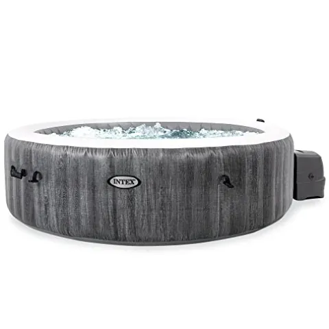 Intex PureSpa Plus 6 Person Inflatable Outdoor Hot Tub Spa Greywood