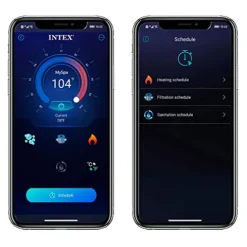 Intex PureSpa Plus 6 Person Inflatable 94″ Square Outdoor Hot Tub Spa with 170 Bubble AirJets, Insulated Cover & LED Color Changing Lights Square Greystone