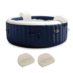 Intex PureSpa Plus 6 Person Inflatable Hot Tub with Bubble Jets Navy