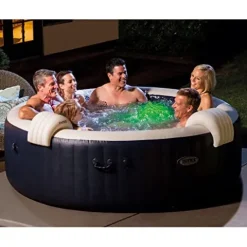 Intex PureSpa Plus 6 Person Portable Inflatable Hot Tub Blue