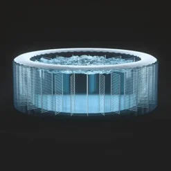 Intex PureSpa Plus Greystone Inflatable Square Outdoor Hot Tub Spa Gray