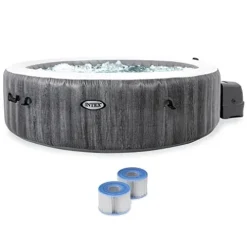 Intex PureSpa Plus Greywood 85″ x 28″ Inflatable Hot Tub Bubble Jet Spa (12 Pack)