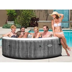 Intex PureSpa Plus Greywood Inflatable Hot Tub with Headrest Pillow 4 Pack