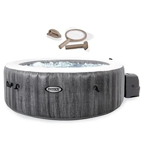 Intex PureSpa Plus Inflatable Hot Tub with Accessory Kit Gray