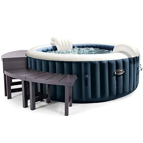 Intex PureSpa Plus Inflatable Hot Tub with Accessories Benches Blue