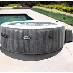 Intex PureSpa Plus 6-Person Inflatable Hot Tub with Filter Cartridges Gray