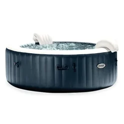 Intex PureSpa Plus 6-Person Portable Inflatable Hot Tub with Filter Cartridges Blue