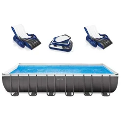 Intex Rectangular Ultra Frame Pool Set 24’x12’x52′ Gray