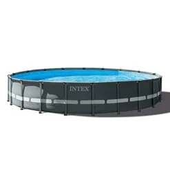 Intex Round Ultra XTR Frame Swimming Pool Set with Filter Pump Gray