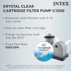 Intex Steel Frame Round Above Ground Swimming Pool Set Gray