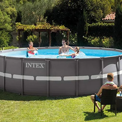 Intex Ultra Frame Pool Set with Sand Filter Pump, Ladder, Ground Cloth & Pool Cover