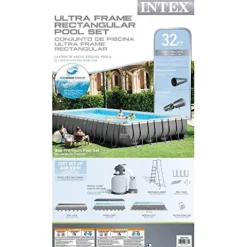 Intex Ultra Frame Rectangular Pool Set with Sand Filter Pump