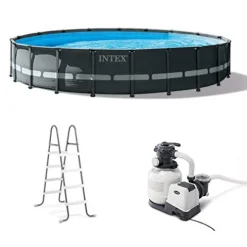 Intex Ultra XTR Deluxe Above Ground Swimming Pool Set Gray