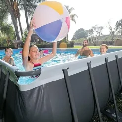 Intex Ultra XTR Deluxe Rectangular Above Ground Pool Set 24ft x 12ft x 52in Gray