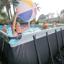 Intex Ultra XTR Deluxe Rectangular Above Ground Pool Set 32ft x 16ft x 52in with Sand Filter Pump Gray