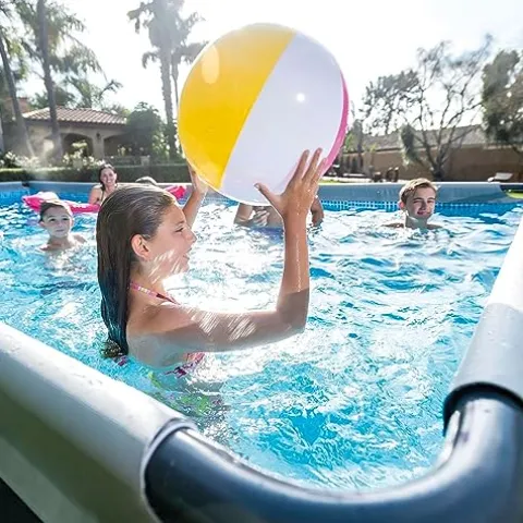 Intex Ultra XTR Deluxe Rectangular Above Ground Pool Set 32ft x 16ft x 52in with Sand Filter Pump Gray