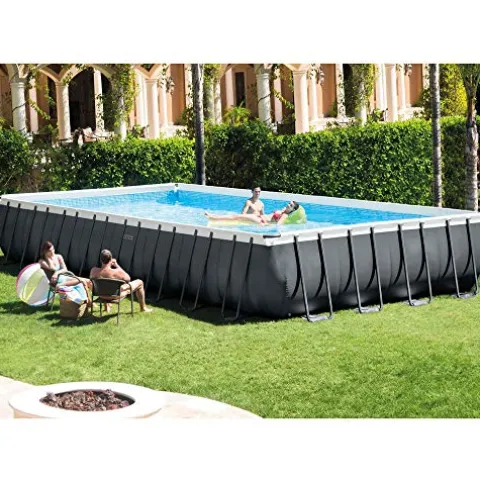 Intex Ultra XTR Frame Rectangular Swimming Pool Set Blue, Gray
