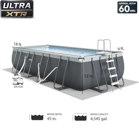 Intex Ultra XTR Rectangular Swimming Pool Set Blue