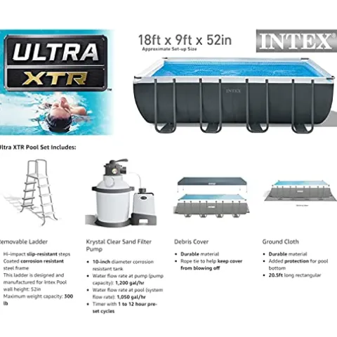 Intex Ultra XTR Rectangular Swimming Pool Set Blue