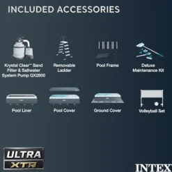 Intex Ultra XTR Rectangular Swimming Pool Set Dark Grey