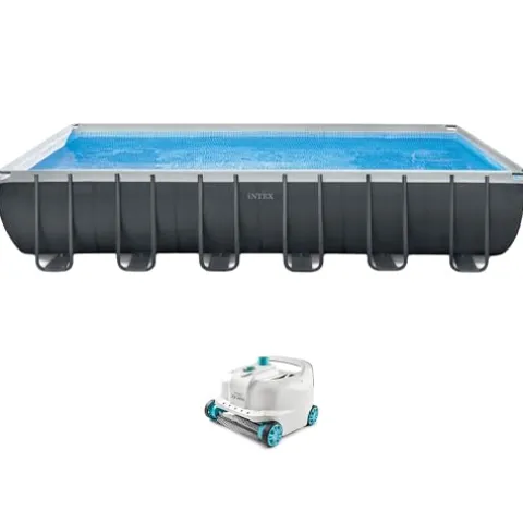 Intex Ultra XTR Rectangular Pool Set with Pump & Vacuum Gray