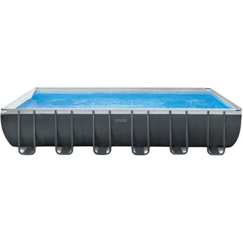 Intex Ultra XTR Rectangular Pool Set with Pump & Vacuum Gray