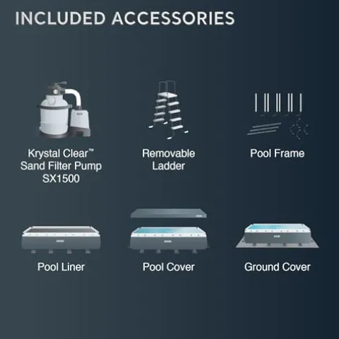 Intex Ultra XTR Rectangular Pool Set with Pump & Vacuum Gray