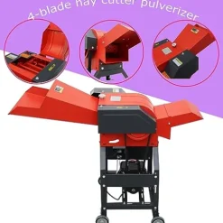 INTSUPERMAI 4-Blade Hay Cutter Pulverizer Grass Crusher Red and Black