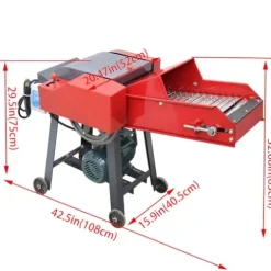 INTSUPERMAI 6-Blade Hay Cutter Pulverizer Red