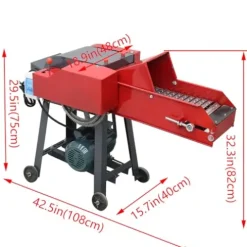 INTSUPERMAI 4-Blade Hay Cutter Pulverizer with Conveyor Belt Red