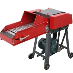 INTSUPERMAI 4-Blade Hay Cutter Pulverizer with Conveyor Belt Red