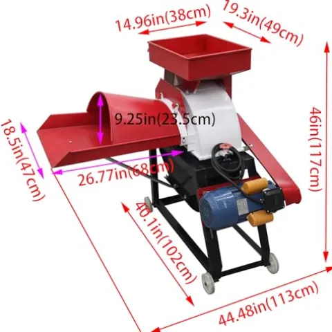 INTSUPERMAI Grass Chopper Pulverizer 220V Red