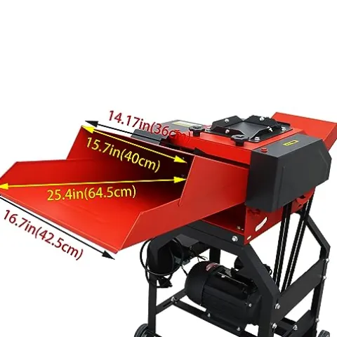 INTSUPERMAI Hay Cutter Pulverizer Grass Crusher 4-Blade 220V Red and Black