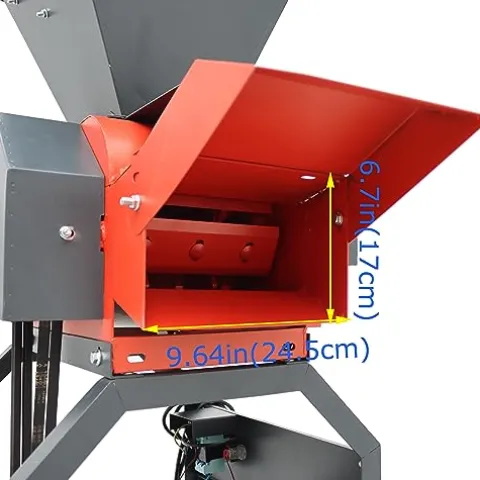 INTSUPERMAI Hay Cutter Pulverizer Grass Crusher 4-Blade 220V Red and Black