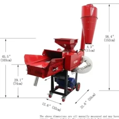 INTSUPERMAI Straw Crusher and Feed Pulverizer Machine 220V 500KG/H Red