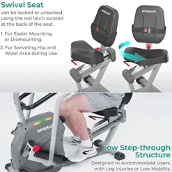 Inverapy Recumbent Cross Trainer with Swivel Seat & Leg Harness White/Gray/Black