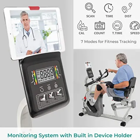 Inverapy Recumbent Cross Trainer with Swivel Seat & Leg Harness White/Gray/Black