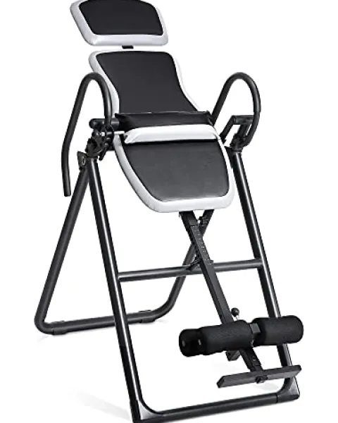 Inversion Table Foldable Inversion Equipment with Adjustable Headrest and Lumbar Support