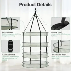 iPower 36-Pack 2ft 4-Layer Mesh Herb Rack Drying Net with Free Storage Bag