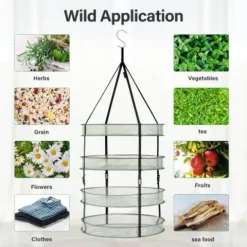 iPower 36-Pack 2ft 4-Layer Mesh Herb Rack Drying Net with Free Storage Bag