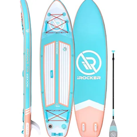 iROCKER All-Around Inflatable Stand Up Paddle Board Ultra Series Aqua/Peach
