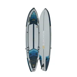 iROCKER Blackfin Model XL Inflatable Stand Up Paddle Board Blue Gold